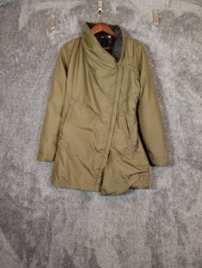 Nau Forest Green Parka Coat Asymmetrical Zip Soft Shell Womens Small
